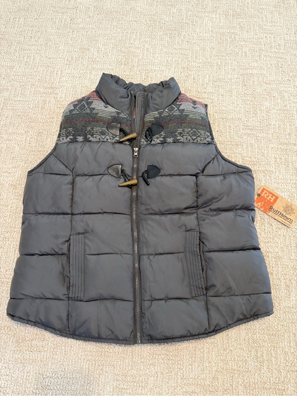 NWT Quilted Puffer Vest with Knit Yoke (1X)
